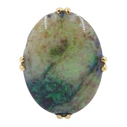 Gold single stone opal ring, opal approx 10.45 carat