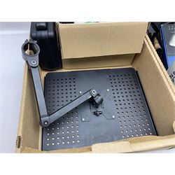 Rocwing photography studio lighting stands and shades, together with digital cameras and other camera equipment, in three boxes  