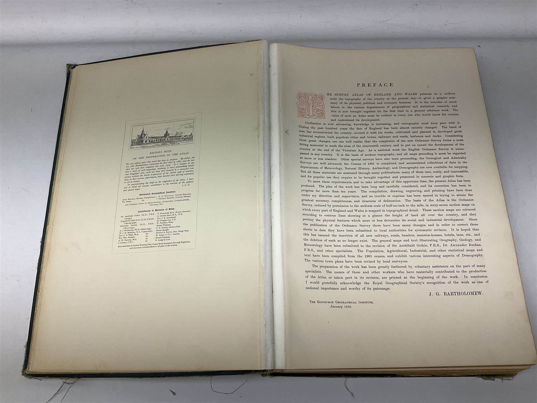 J G Bartholomew, The Survey ATlas of England & Wales, 1903 