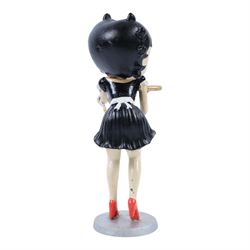 Cast-iron figure, modelled as Betty Boop in waitress clothing and carrying a tray, upon a silver plaque, H31cm