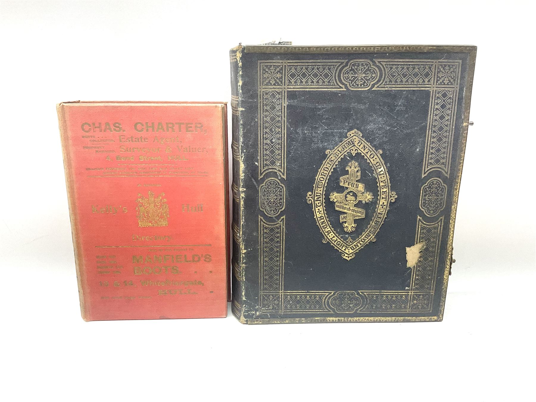 Kelly's Directory of Hull 1912, together with a Victorian family bible, (2)