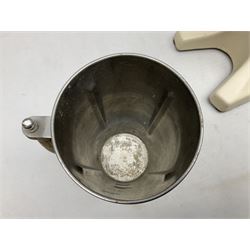 1950s Horlicks advertising shop counter electric mixer, with chrome fittings and stainless steel cup engraved Horlicks with wood handle, H50cm