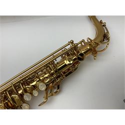 Trevor James Artemis A1 brass alto saxophone AL11572, serial no.321041; in lightweight carrying case with accessories