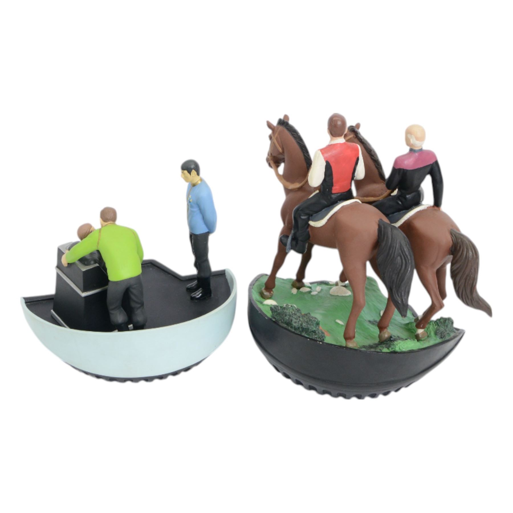 Twelve limited edition Applause Star Trek resin figures, including Star Trek Generations 'Captain Kirk meets Captain Pickard' figure, all with certificates of authenticity