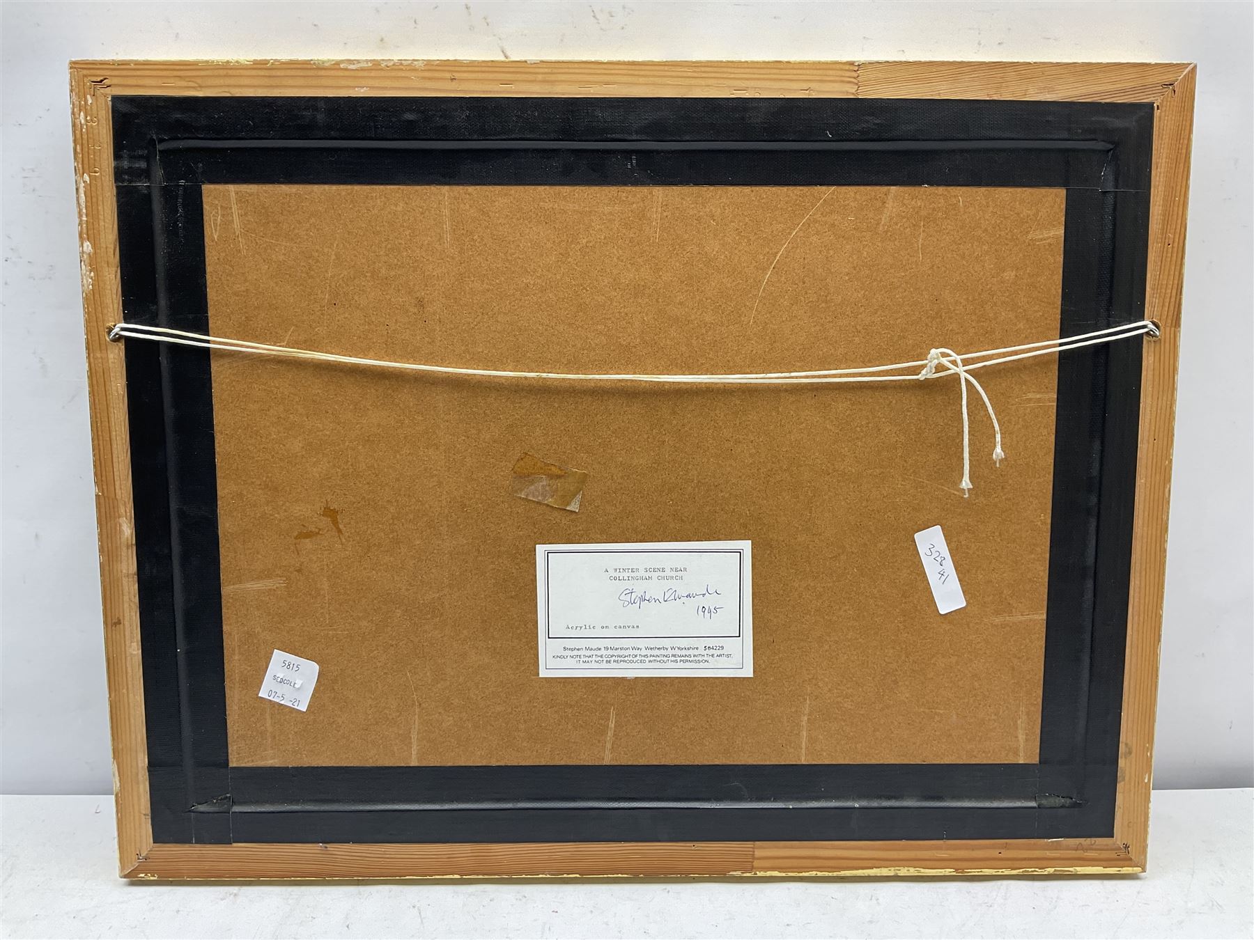 Stephen Maude (British 20th century): Collingham West Yorkshire in Winter, oil on board signed and dated 1995, 38cm x 53cm