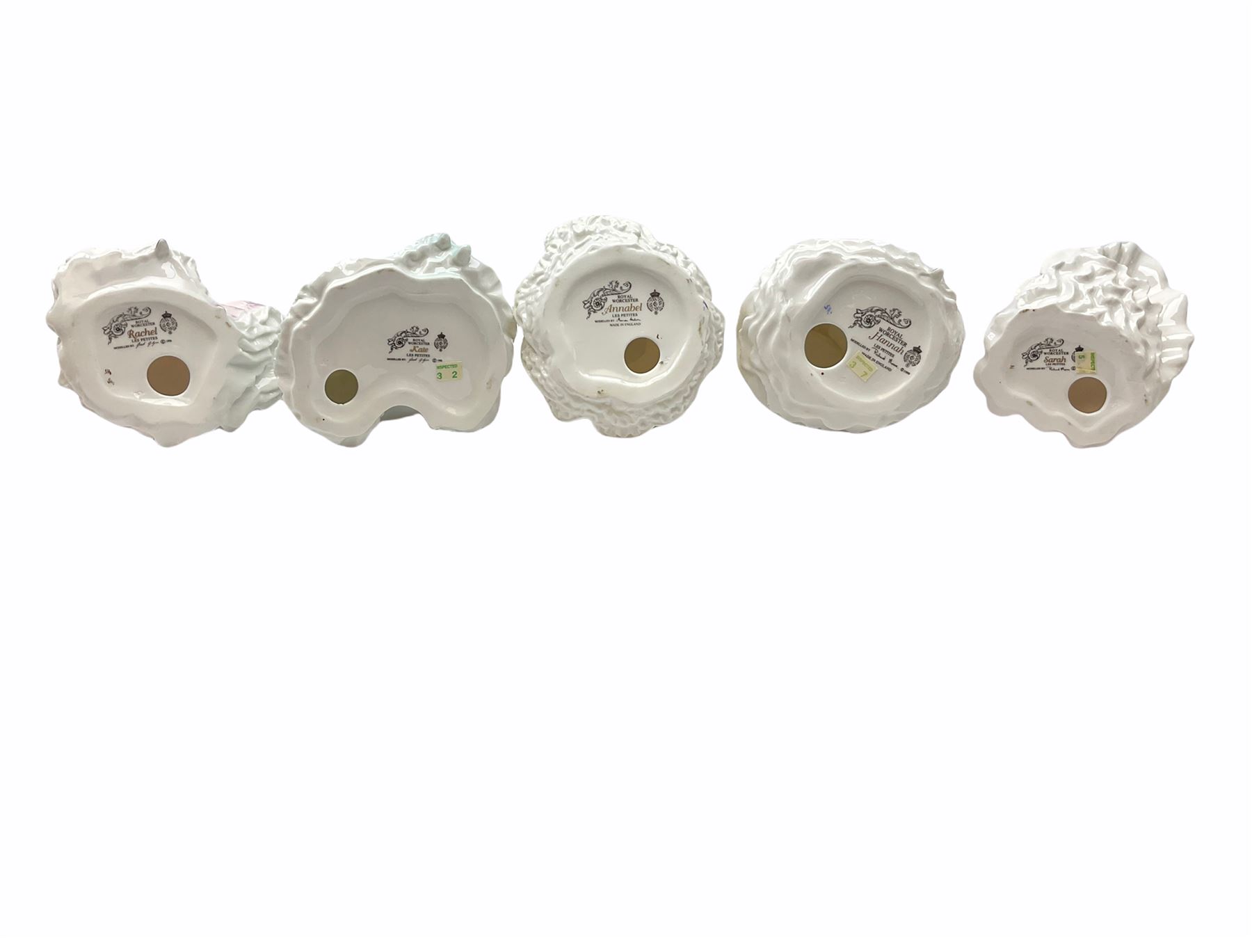 Five Royal Worcester figures, comprising Rachel, Kate, Hannah, Sarah, and Annabel, together with five Coalport figures, comprising Language of flowers I love you Roses are Red limited edition 946 of 2000, the Collingwood collection Rosemary, Ladies of Fashion Lady in Red, Elizabeth, and Josephine, each with box. 