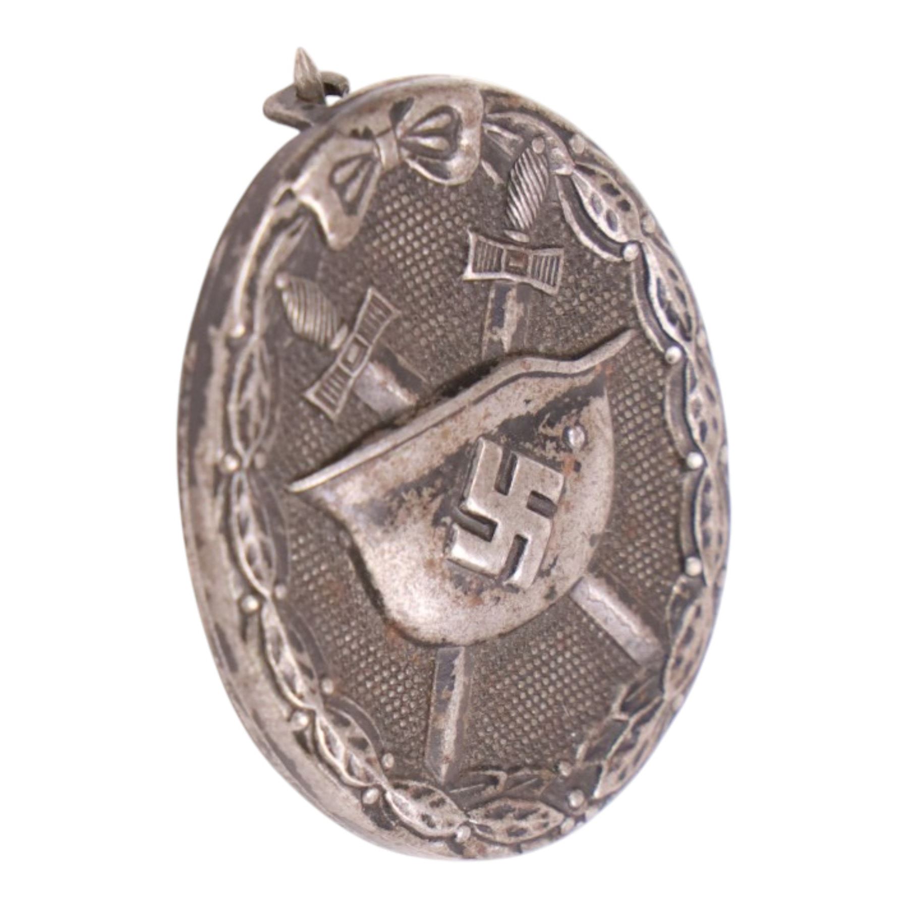 WWII German Third Reich black and silver wound badges