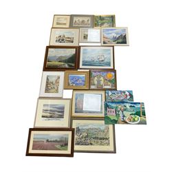 Collection of watercolours and oil paintings, artists including Jack Prior, George P Wisem...