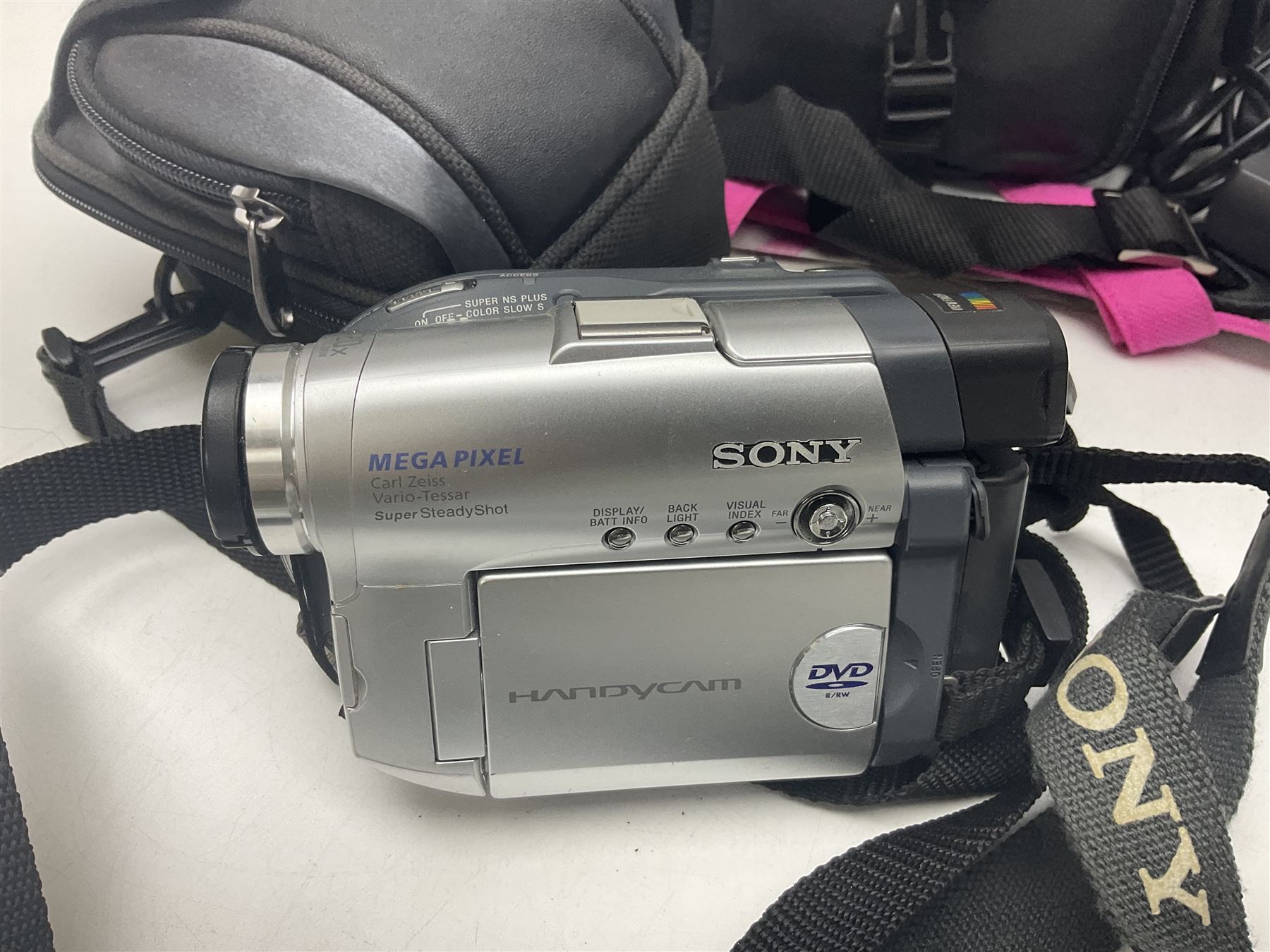 Nikon Coolpix 8700 camera, Sony video camera and Chinon CM-4 camera, with various accessories etc