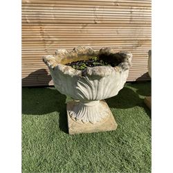 Set of three composite stone planters - THIS LOT IS TO BE COLLECTED BY APPOINTMENT FROM DUGGLEBY STORAGE, GREAT HILL, EASTFIELD, SCARBOROUGH, YO11 3TX