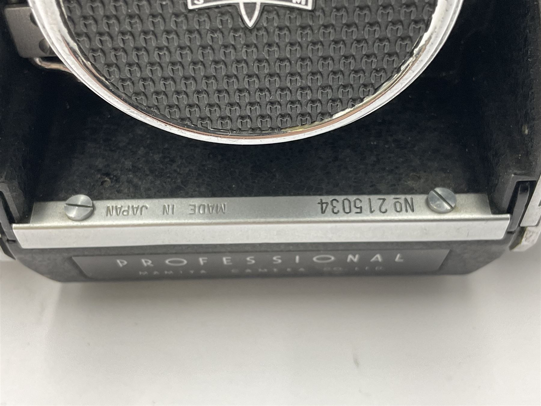 Mamiyaflex C3 TLR camera body, serial no. 215034, with 'Mamiya Sekor 1:2.8 f80mm' lens serial no. 765932