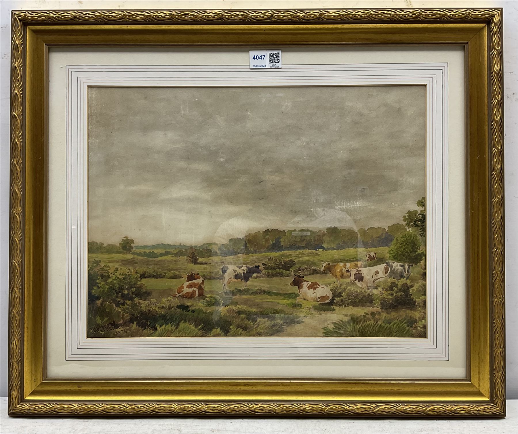 J MacPherson (Scottish fl.1865-1884): Cattle in Landscape, watercolour signed and dated 1876, 30cm x 40cm