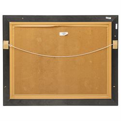 Marta Gottfried Wiley (American Contemporary): 'Lepa Zena' Horse, silkscreen print in colours with gilt detail 75cm x 100cm