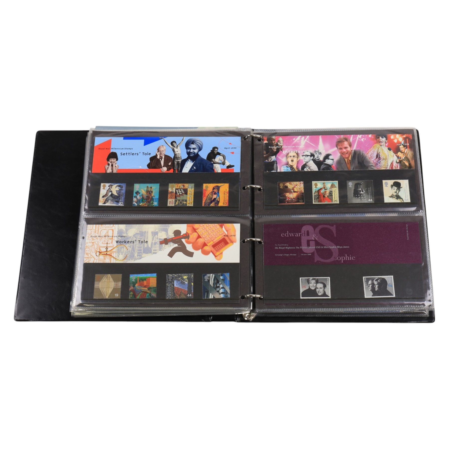 Queen Elizabeth II mint decimal stamps, mostly in presentation packs, housed in six ring binder folders, face value of usable postage approximately 750 GBP