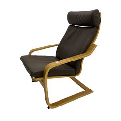 Ikea Poang light oak cantilever armchair