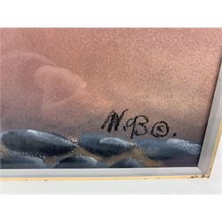 Mackenzie Thorpe (British 1956-): 'I Always Had to Push', pastel on card signed 42cm x 70cm
Provenance: purchased from Halycon gallery Birmingham
Notes: one of Thorpe's earlier pastel originals