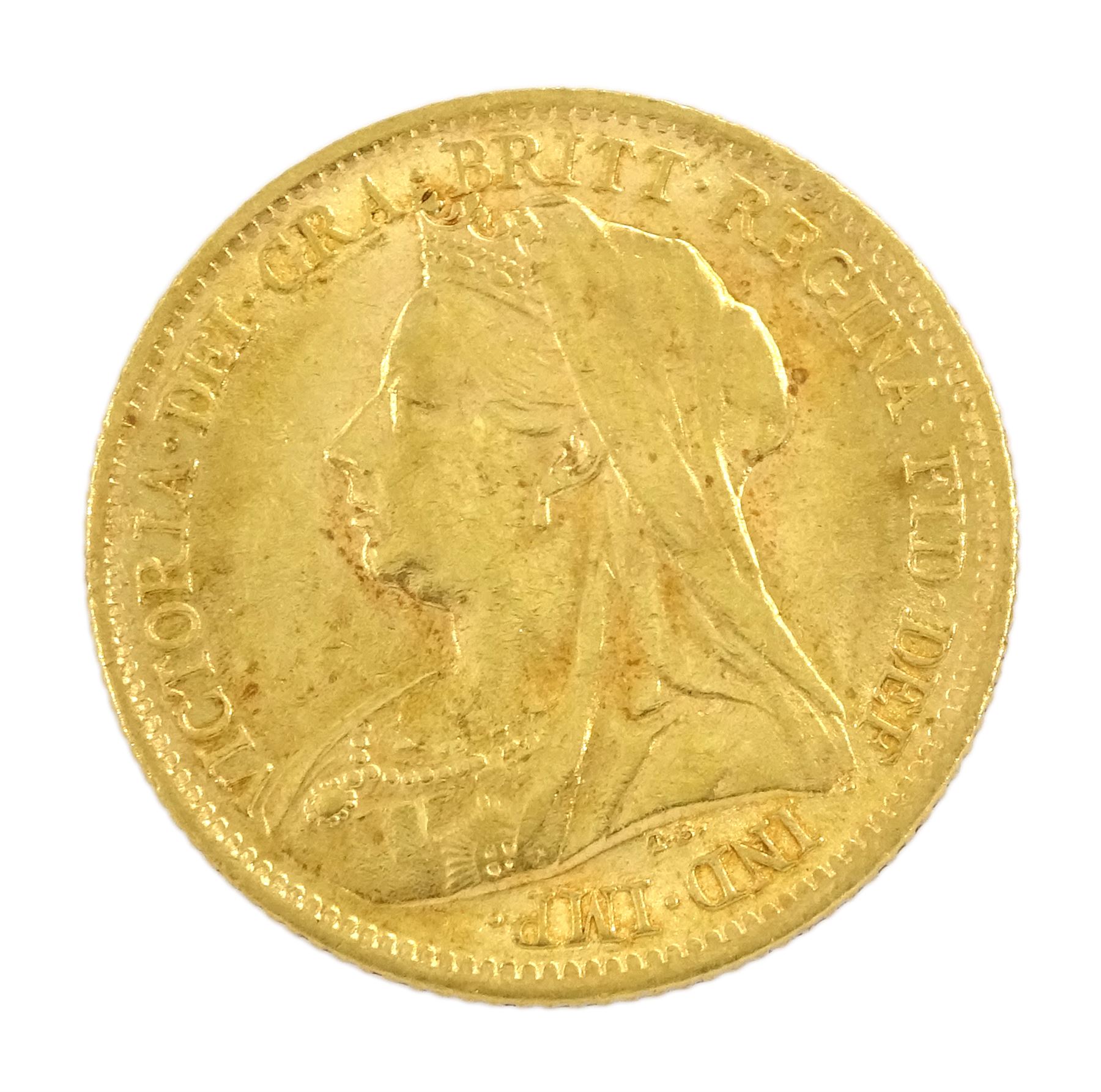 Queen Victoria 1899 gold half sovereign coin
