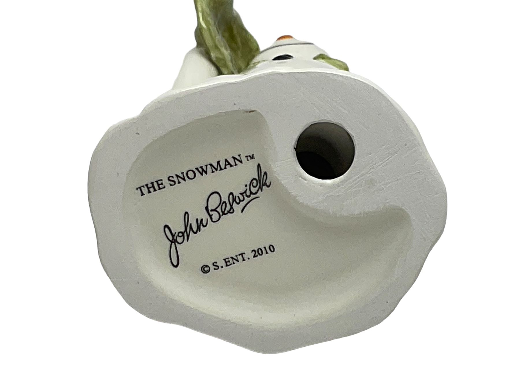 Two Beswick figures, composing The Snowman and Father Christmas, together with Border Fine Arts Enamel dish depicting a scene from The Snowman A3995, all in original boxes 