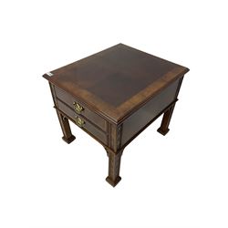 Georgian design mahogany lamp table, fitted with single drawer