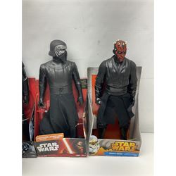Star Wars - seven Jakks Pacific Big-Figs comprising Death Trooper, Kylo Ren, Darth Maul, First Order Stormtrooper, Poe Dameron, The Inquisitor and Executioner Trooper; all boxed; and another unboxed (8)