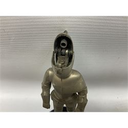 Walking cane, tennis racket, cricket ball (signed) and knight novelty cigarette lighter 