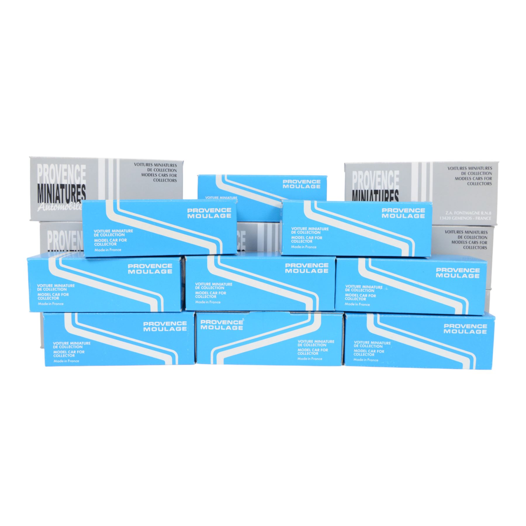 Seventeen Provence Miniatures and Provence Moulage 1:43 scale resin model car kits, comprising Pilbeam MP84, Pagani Zonda Cabriolet, Jaguar No. 3 Daytona, Chrysler Viper Larbre, Panoz LMP01, Cadillac Northstar, MG Lola Ex 275, Audi Usine R8R, TVR Tuscan 400R, Porsche 996 GT3 RSR, Aston Martin DBR9, Morgan Aero No. 80, Skoda Fabia WRC, Panoz Elan Esperante, Spyker C8 GT2R, Audi A4 Red Bull and Saleen S7-R, all boxed