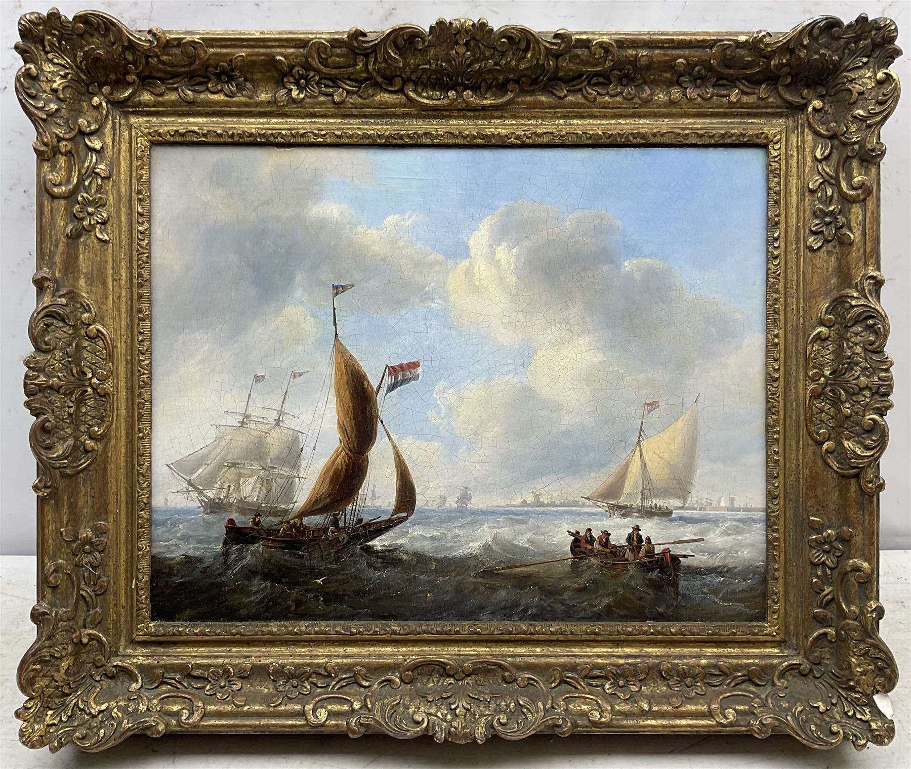 John Wilson Carmichael (British 1799-1868): Off the Dutch Coast, oil on canvas signed and dated 1846, 31cm x 39cm