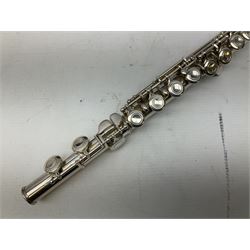 Yamaha 211 SII silver plated flute, in fitted carry case