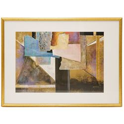 James Turco (American 1960-): Abstracts, pair large prints in colours with gilt signed in the plate 59cm x 85cm (2)
