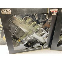 Nineteen Atlas Editions die-cast models of aircraft; to include Douglas Dakota C-47, Forke Wulf, Handley Page Halifax, De Havilland DH-98 Mosquito Mk.IV, etc and two others similar by IXO Models; all boxed (21)

