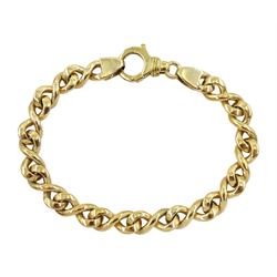 9ct gold figure of eight link bracelet, hallmarked, approx 27.95gm