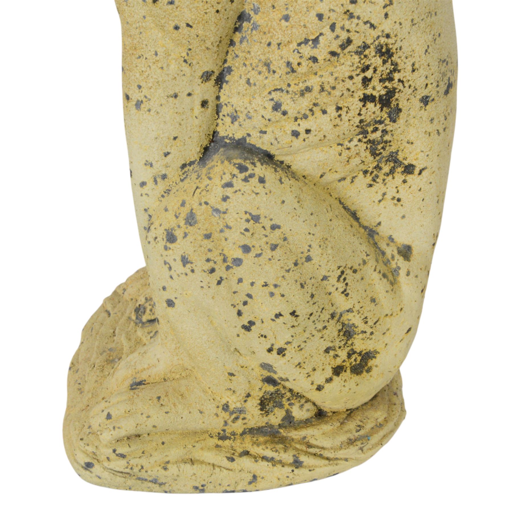 Pair of composite seated greyhound statues, H62cm 