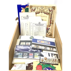 Commemorative stamps including Stanley Gibbons folder containing various stamps relating to ‘The Royal Wedding H.R.H Prince Charles & Lady Diana Spencer’, other similar stamps loose and in booklets and a small number of presentation packs.