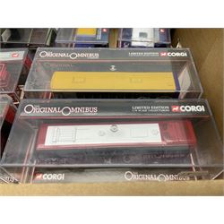 Corgi The Original Omnibus Company/Bus Operators in Britain - seventeen die-cast models of buses and coaches, predominantly limited edition; all in perspex display cases (17)