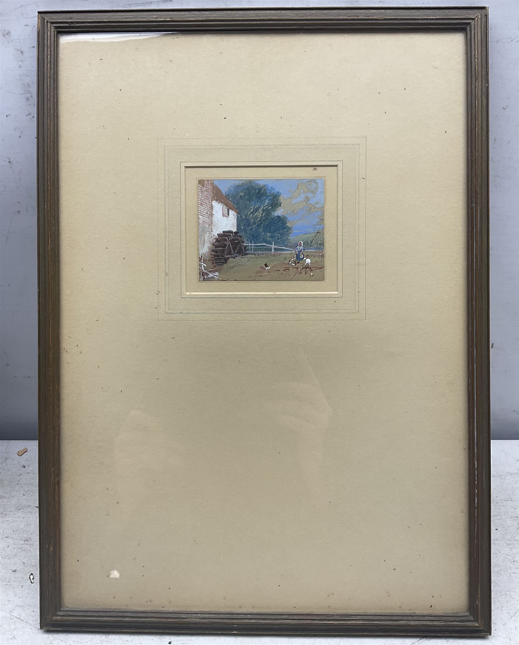 Myles Birket Foster RWS (British 1825-1899): 'The Watermill', gouache unsigned, titled on label verso, 6.5cm x 8.5cm
Provenance: Exh. The Fine Art Society 1947, label verso