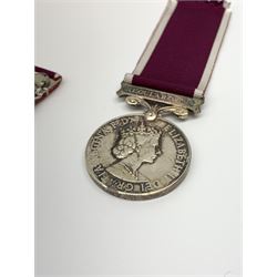 Queen Elizabeth II medal for Long Service and Good Conduct, awarded to '24312152 SGT J WILLOUGHBY RAMC', with unnamed miniature