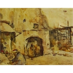 William (Fred) Frederick Mayor (Staithes Group 1866-1916): 'Street in Tangier', watercolour signed 30cm x 39cm