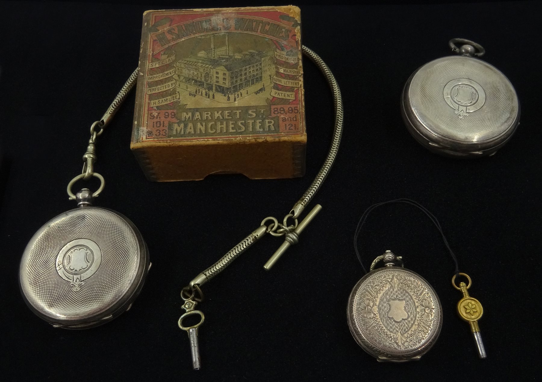 J. G Graves Sheffield 'The Midland Lever' silver pocket watch, Swiss made, H Samuel Manchester