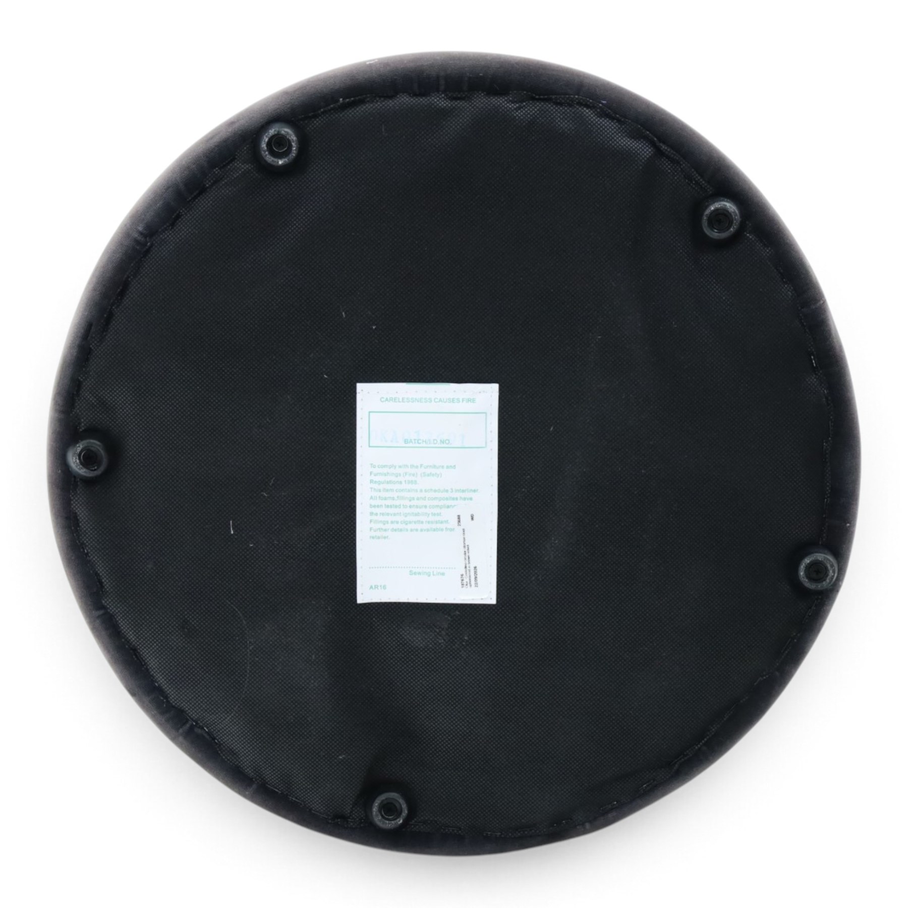 Oka - Costellina circular ottoman stool upholstered in brown velvet