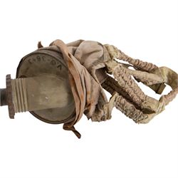 Ligne Maginot army issued French gas marks, circa 1940, used by artillery troops, in canvas bag