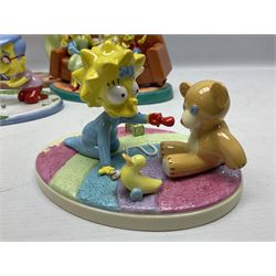 Six Coalport The Simpsons character figures, comprising limited edition 'The Family That Sits Together Fits Together' annual 2005, TS01 Two to Tango, The Gift of Maggie, Will Work For Duff, Yellow Girl Blues and Losing His Marbles, all boxed