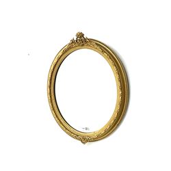 Oval mirror, gold moulded edging 