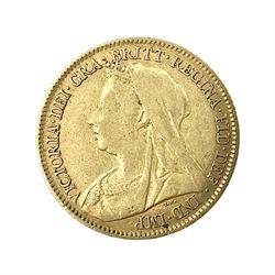 Queen Victoria 1896 gold half sovereign coin