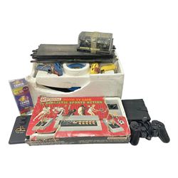 Acetronic Colour TV Game 1978, Scalextric C12 JPS Lotus 77 with unassociated Scalextric set, and further collectables 