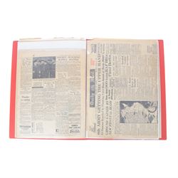 WWII collection of fourteen magazines from British Newspapers 1942-1945 contained in presentation folder 
