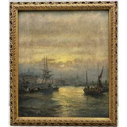 William Anslow Thornley (British fl.1858-1898): Shipping at Tynemouth, oil on canvas signed 35cm x 29cm