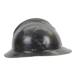 French Vichy Milice adrian helmet with white painted mark to the front, without liner, 