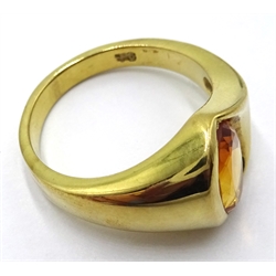  Gold citrine ring in contemporary setting hallmarked 9ct   