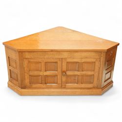 Wrenman - corner television cabinet, with two cupboard doors with Yorkshire rose handle wi...