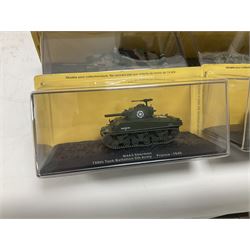 DeAgostini The Combat Tanks Collection -  forty-six periodical issued die-cast models of tanks; in plastic display cases in unopened blister packs (46)